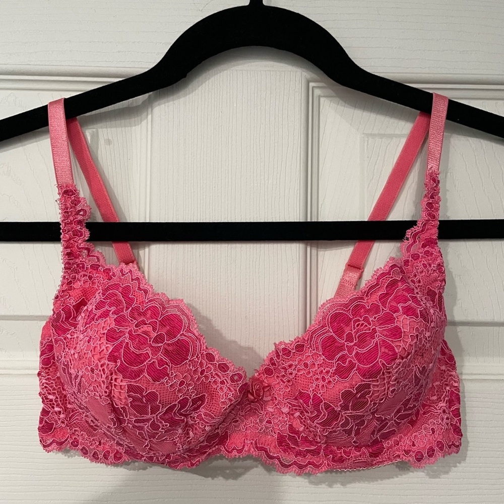 Victoria's Secret Vibrant Pink Lace Bra